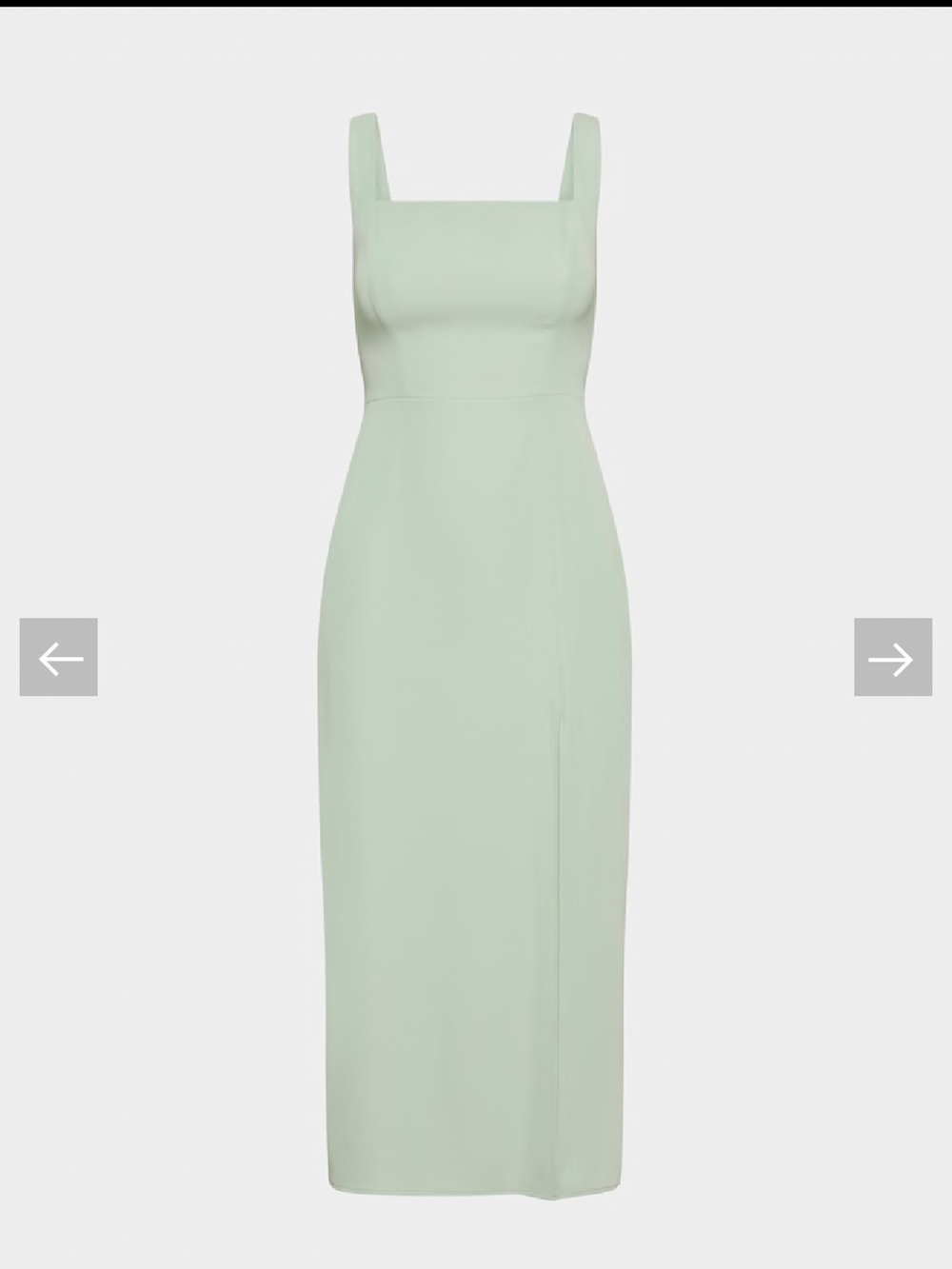 Babaton Aritzia 90’s Slit Dress Square-Neck Midi Dress Sage Terrace / Mint SZ 8
